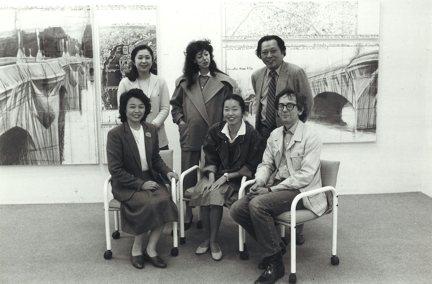 (from left to Right) Teiko, Michiko Okuda, Jeanne-Claude, Machi Satani (Kuroda), Christo